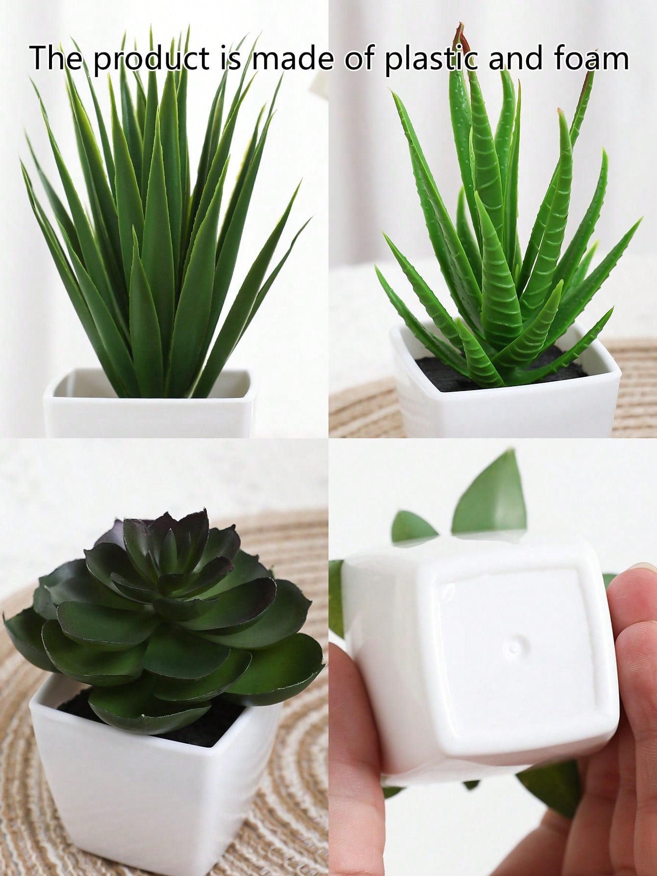 1pc/3pcs Artificial Mini Potted Plants - Modern Home Plastic Decorative Plants For Indoor Outdoor Garden Decor