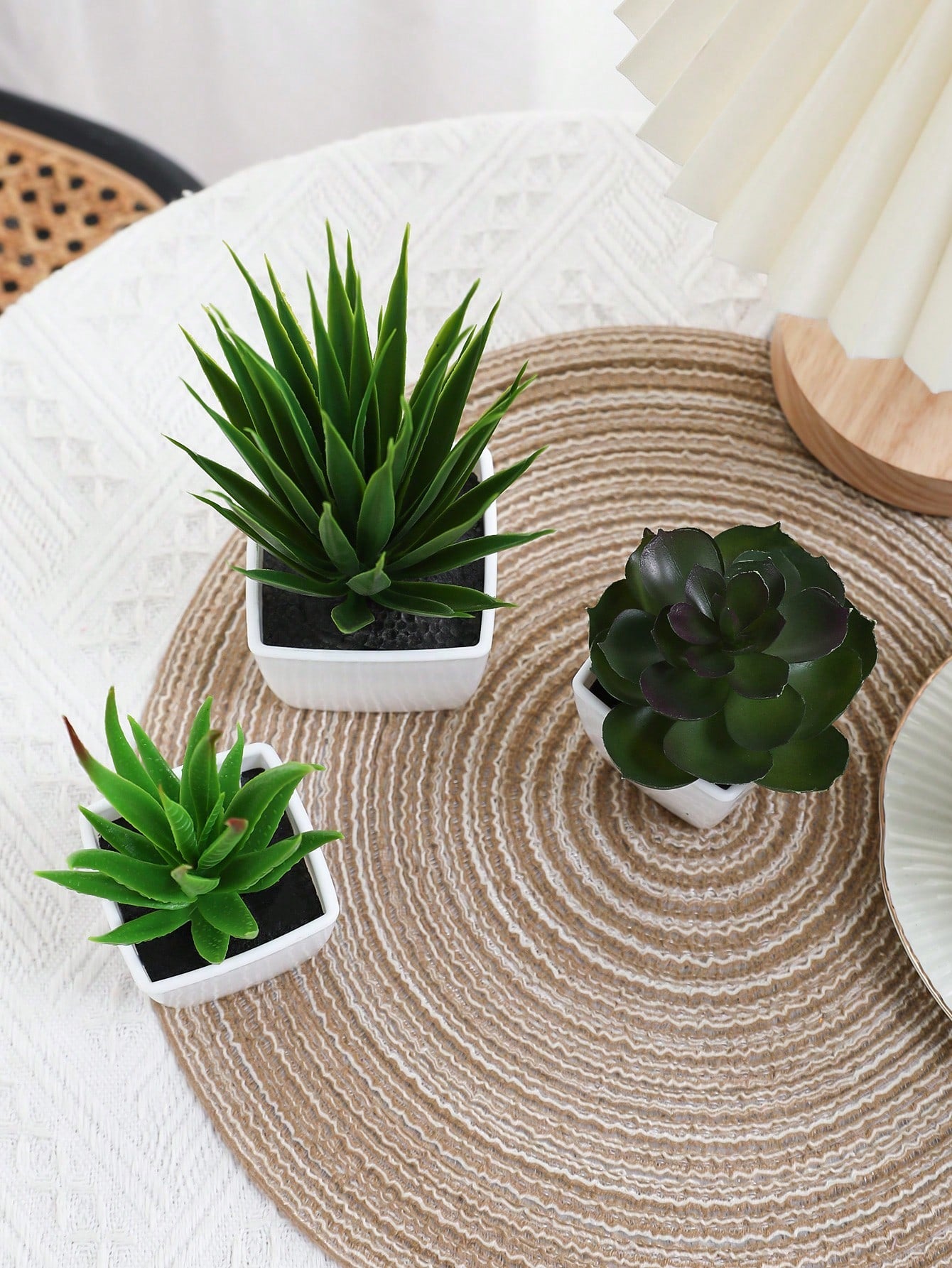 1pc/3pcs Artificial Mini Potted Plants - Modern Home Plastic Decorative Plants For Indoor Outdoor Garden Decor