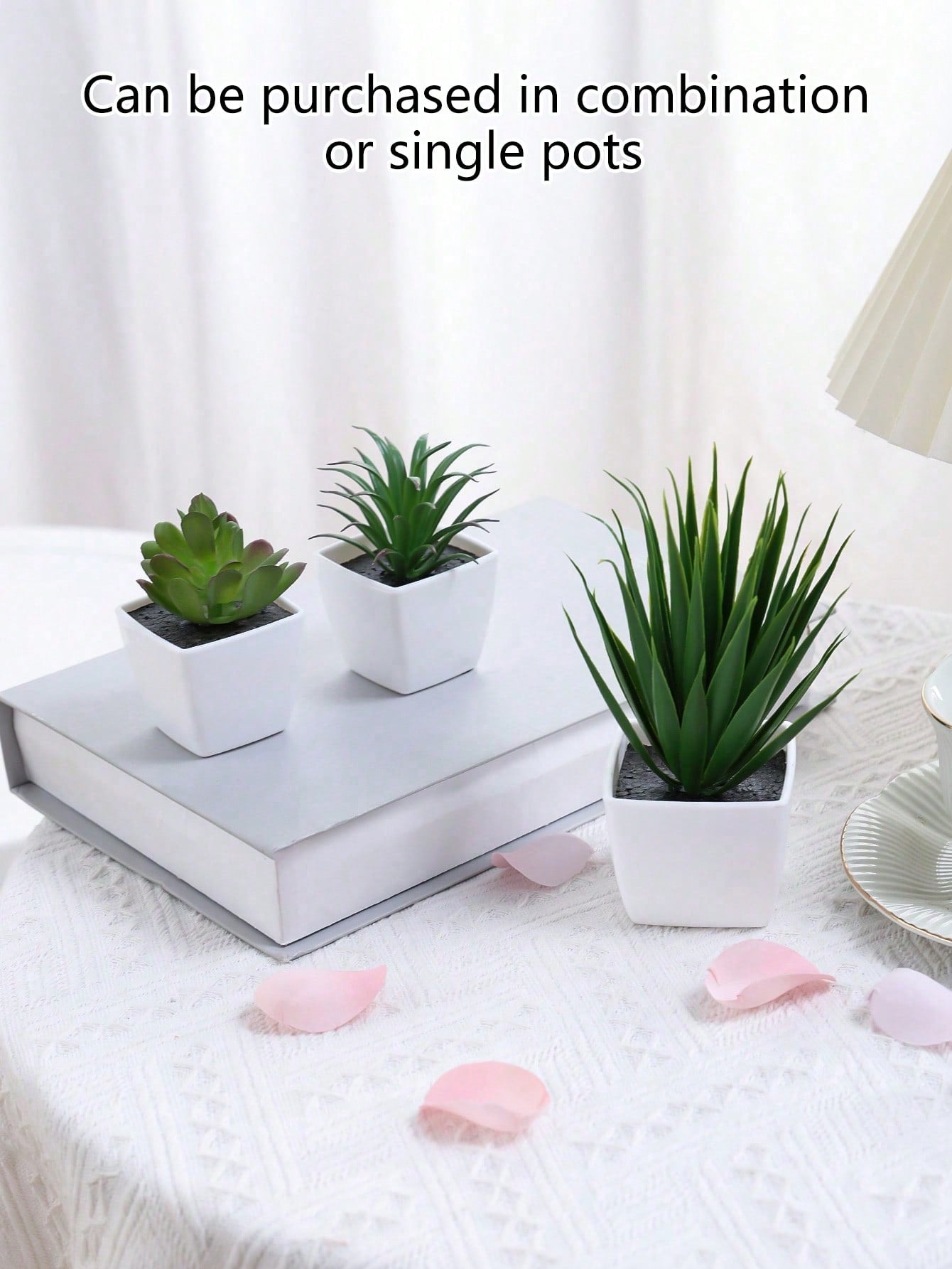 Artificial Succulent Mini Potted Plants Combination - Suitable For Shop, Home, Living Room, Bedroom, Bathroom, Desk Decor Gifts Birthday Graduation Home Decor Back To School Room Decor School Supplies