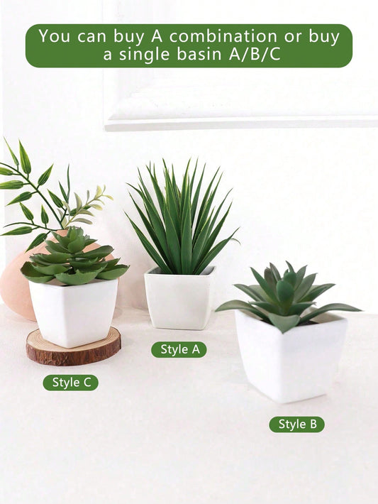 Artificial Succulent Mini Potted Plants Combination - Suitable For Shop, Home, Living Room, Bedroom, Bathroom, Desk Decor Gifts Birthday Graduation Home Decor Back To School Room Decor School Supplies