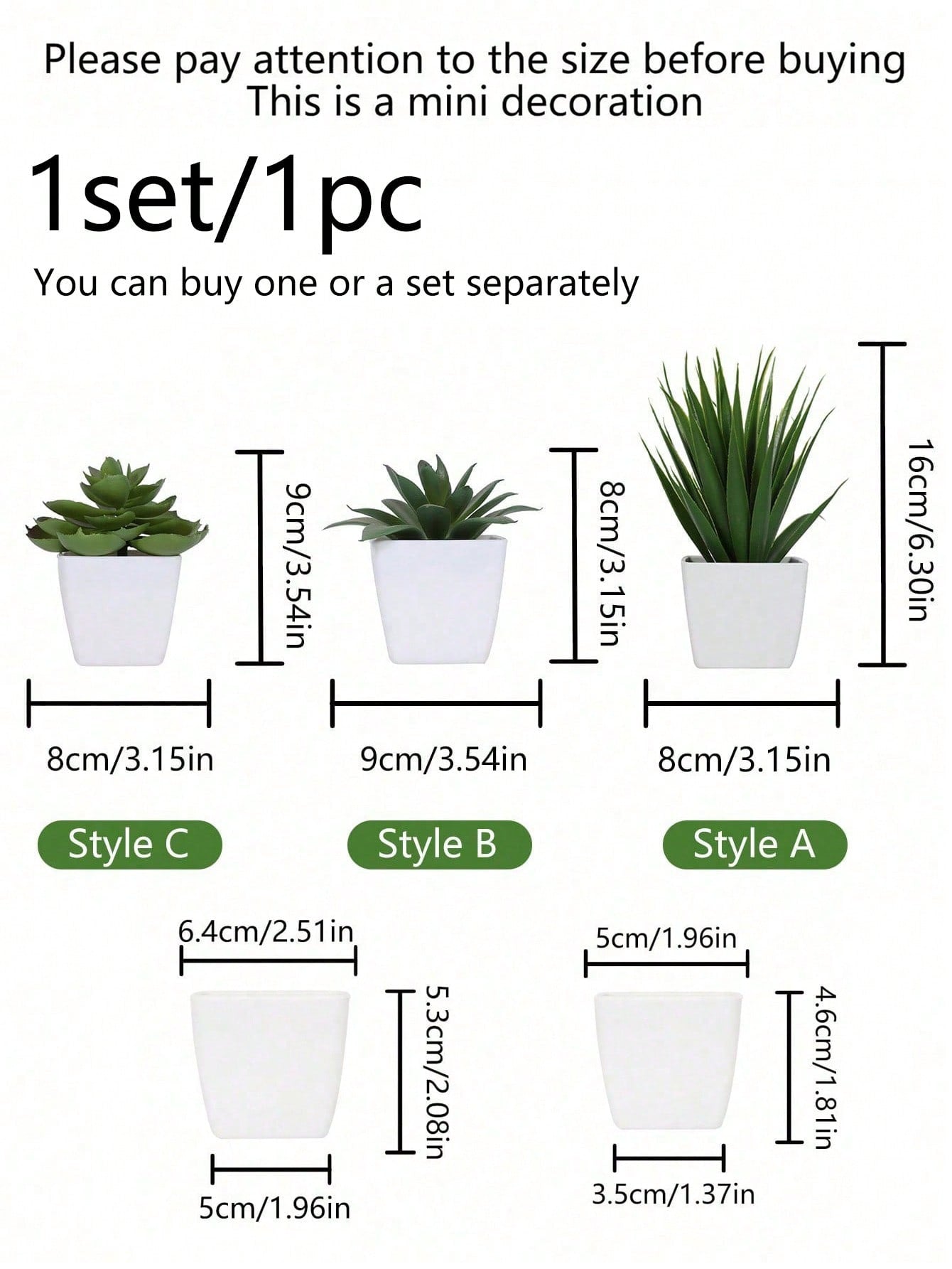 Artificial Succulent Mini Potted Plants Combination - Suitable For Shop, Home, Living Room, Bedroom, Bathroom, Desk Decor Gifts Birthday Graduation Home Decor Back To School Room Decor School Supplies