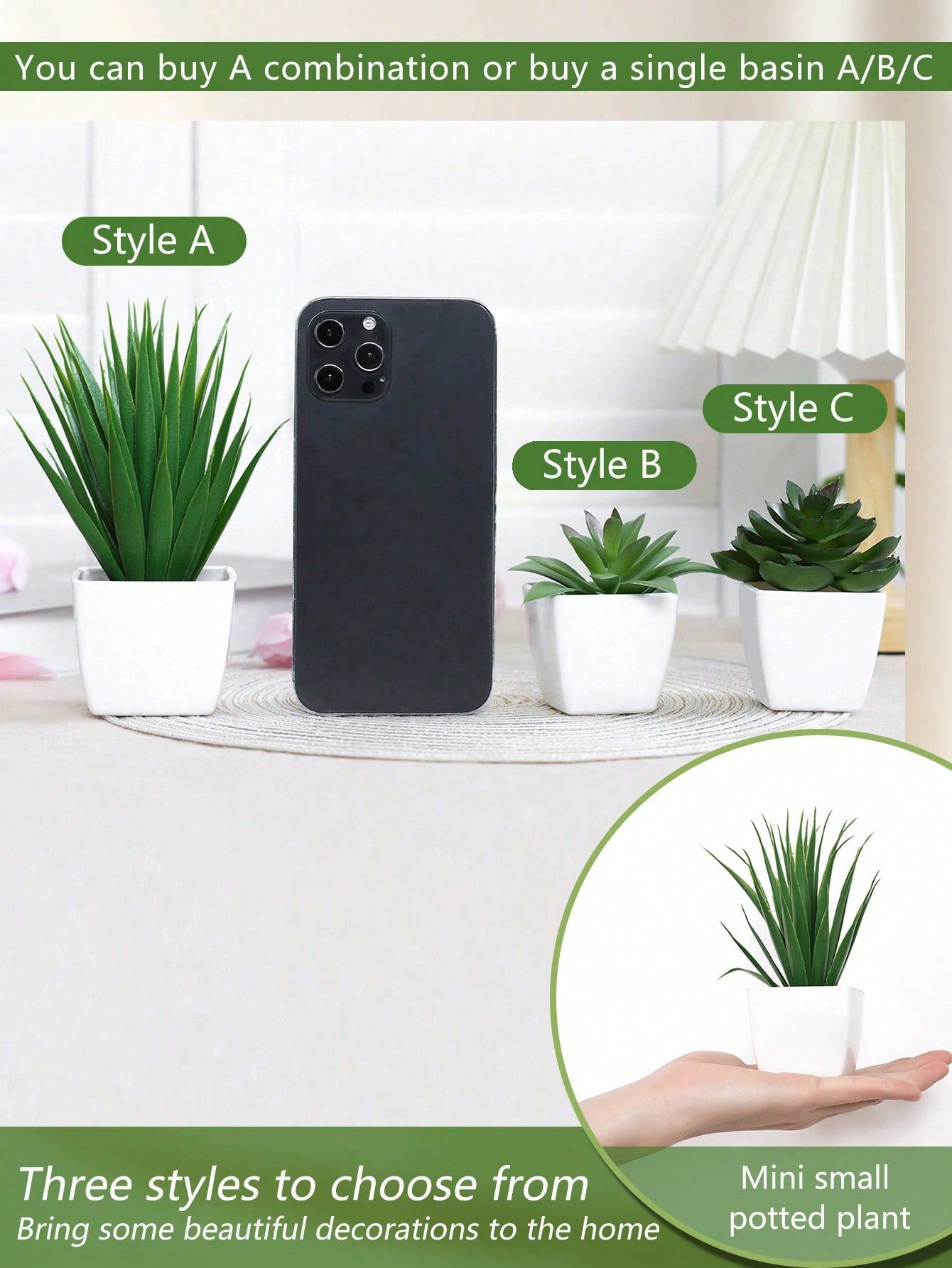 Artificial Succulent Mini Potted Plants Combination - Suitable For Shop, Home, Living Room, Bedroom, Bathroom, Desk Decor Gifts Birthday Graduation Home Decor Back To School Room Decor School Supplies