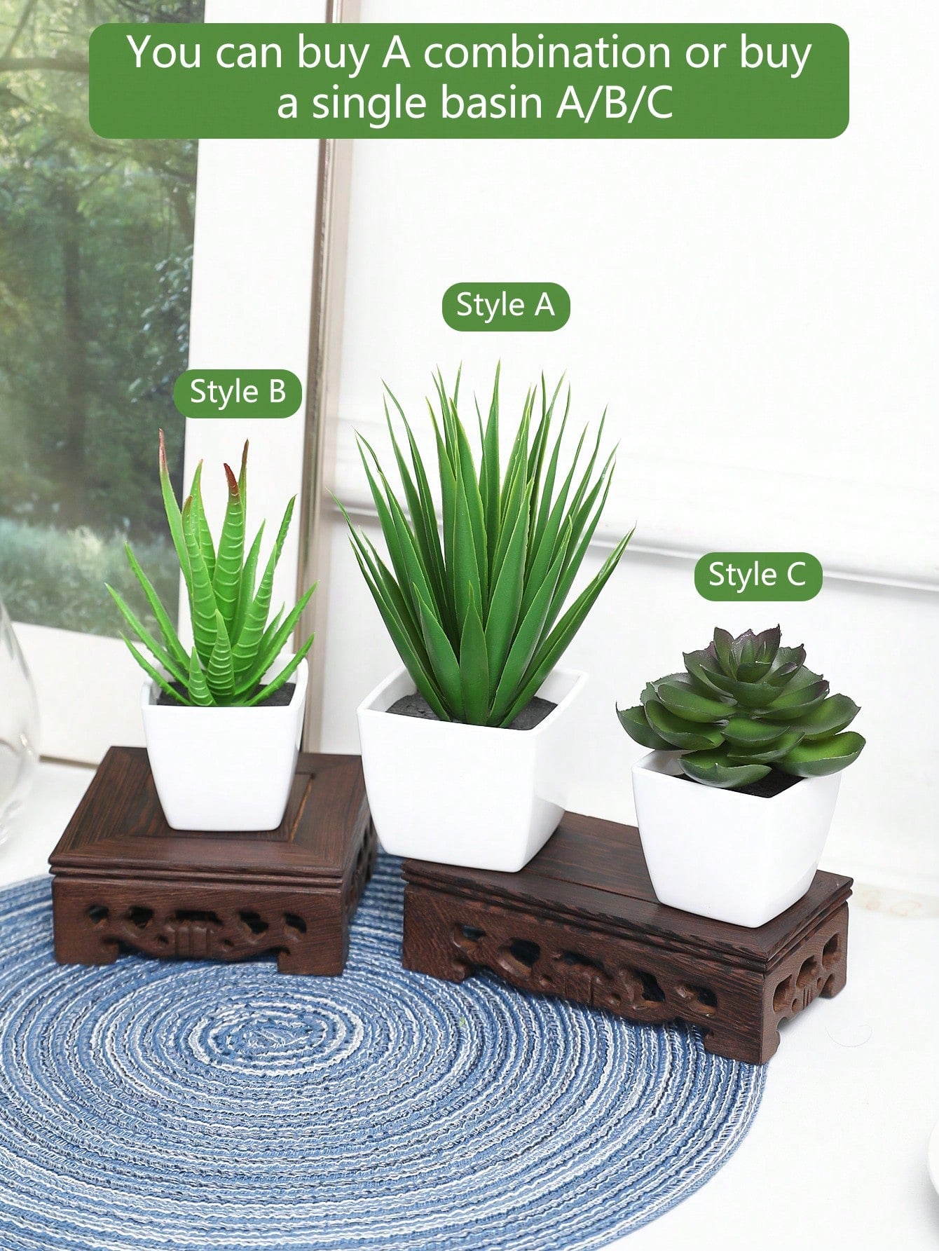 1pc/3pcs Artificial Mini Potted Plants - Modern Home Plastic Decorative Plants For Indoor Outdoor Garden Decor