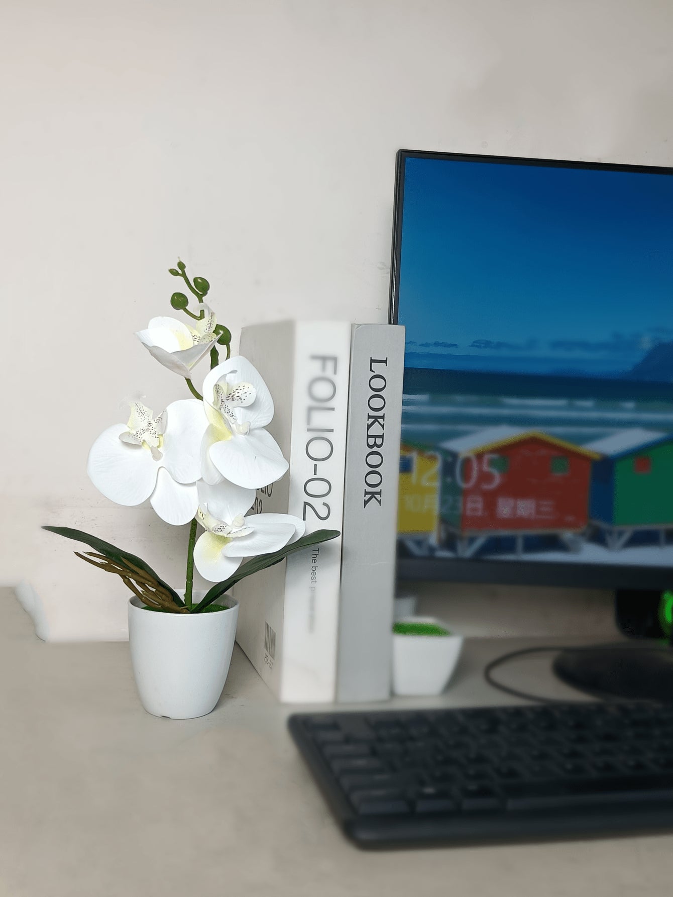 Artificial Butterfly Orchid Plant Potted, Valentine Day, Gift Gifts Birthday Graduation Home Decor Back To School Room Decor School Supplies