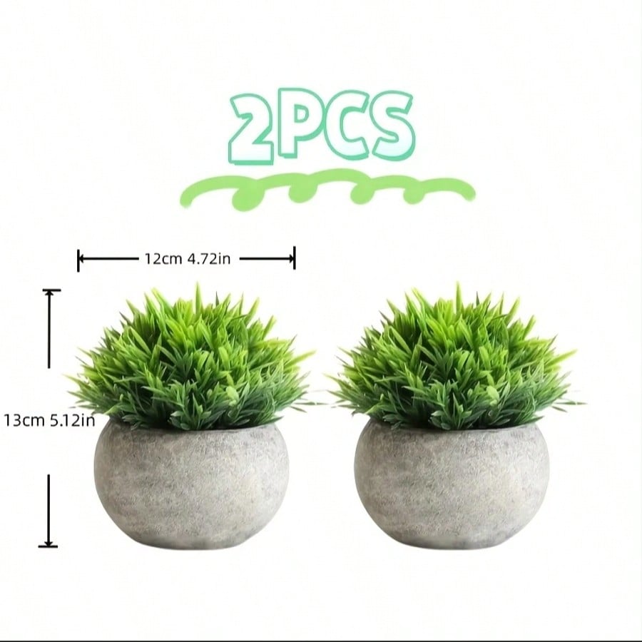 Artificial Grass Ball Potted Plants, Suitable For Decoration In Bathrooms, Windowsills And Home Offices. Multi-Functional Artificial Plants, Suitable For Celebration Activities Such As Weddings, Mother's Day And Father's Day. Cute Potted Plants
