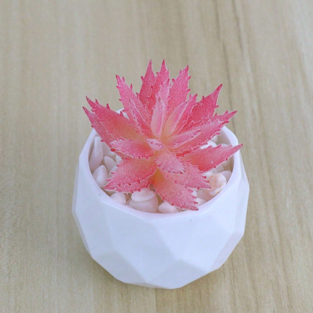 pink artificial plant in pot Succulents Plants Artificial With Pot Small Fake Potted Plants Artific – BestarGift