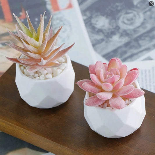 Succulents Plants Artificial With Pot Small Fake Potted Plants Artificial Decor Pink Faux Plants For Living Room Bedroom Office Desk Bookshelf Bathroom Decor Artificial Plants
