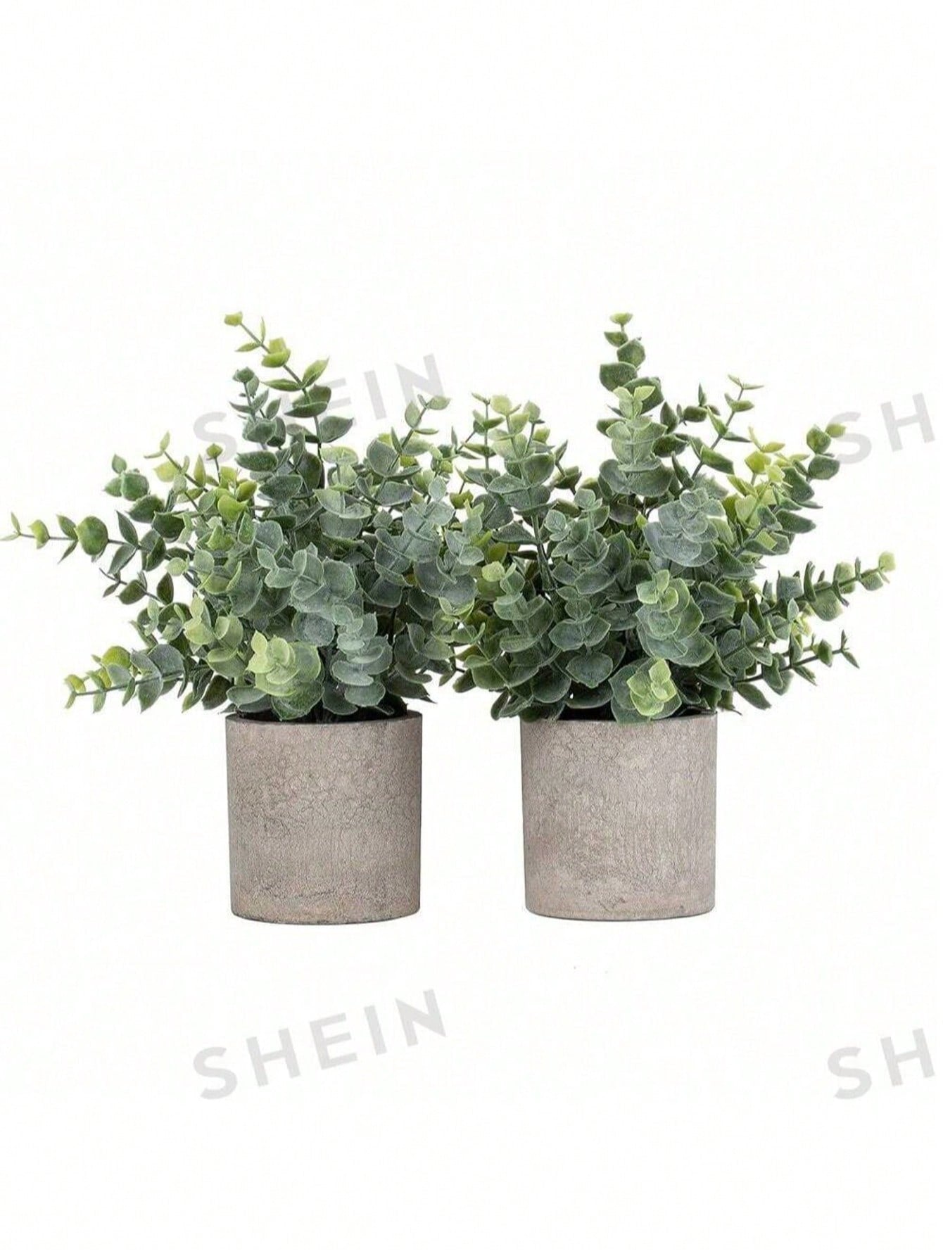 1/2pcs Artificial Eucalyptus Potted Plants Small Fake Plants In Pots Faux Eucalyptus Potted Plant Set For Home Shelf Decoration Office Table Desktop Decoration