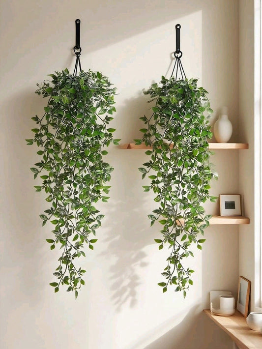 Artificial Plants (Without Pots), Fake Hanging Plants, Artificial Hanging Potted Plants, Artificial Mandala Vine Hanging Plants, Green Plant Wall Frame For Home, Living Room, Indoor And Outdoor Decoration, Suitable For Indoor, Outdoor, Living
