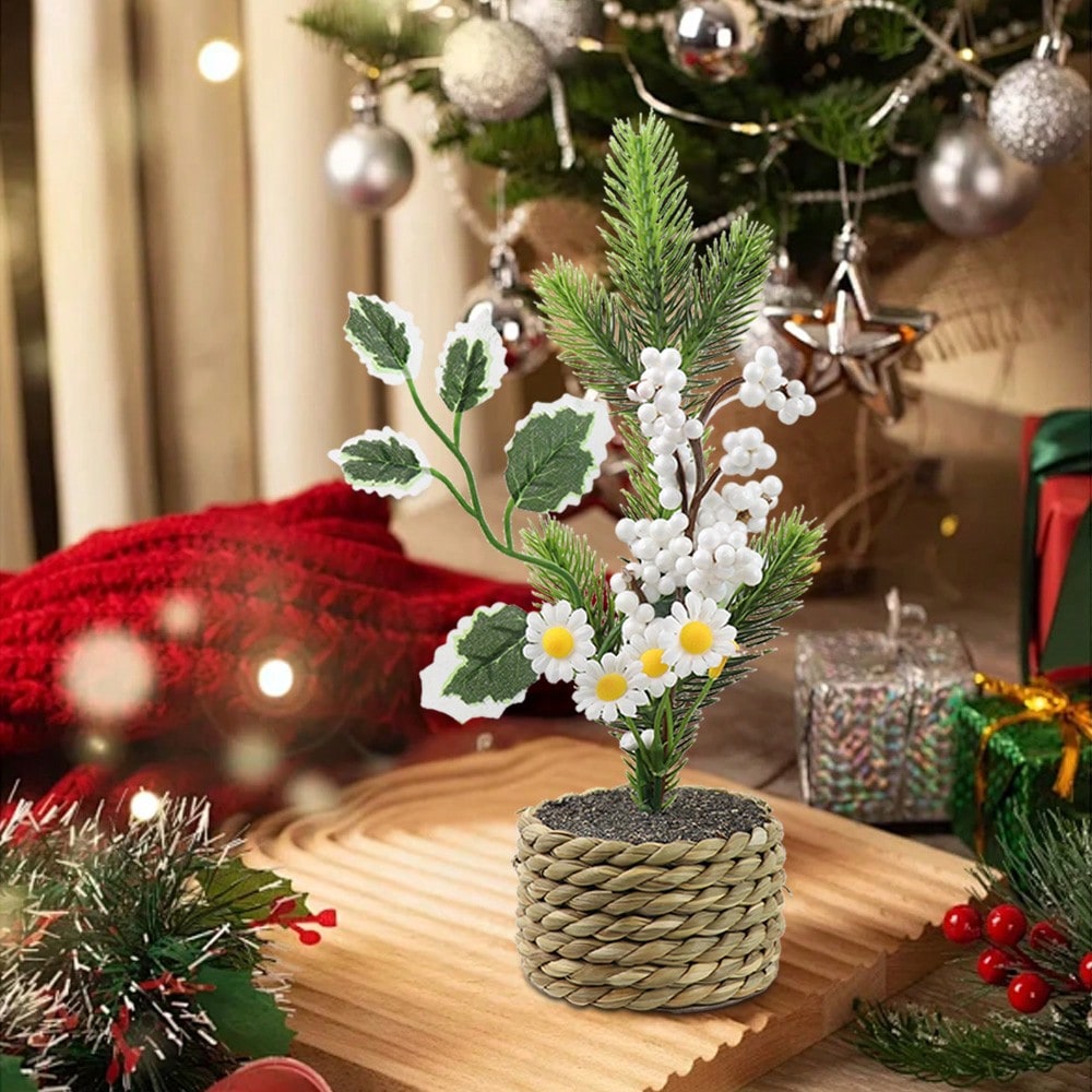 Artificial Rattan Small Potted Plants, Seaweed Rope, Three Different Bodies, Polyester Fiber Material, Desktop Decorations, School Dormitory Office Decoration, For Valentine's Day, Easter, Spring Festival Decorations Gifts Birthday Graduation Home Dec