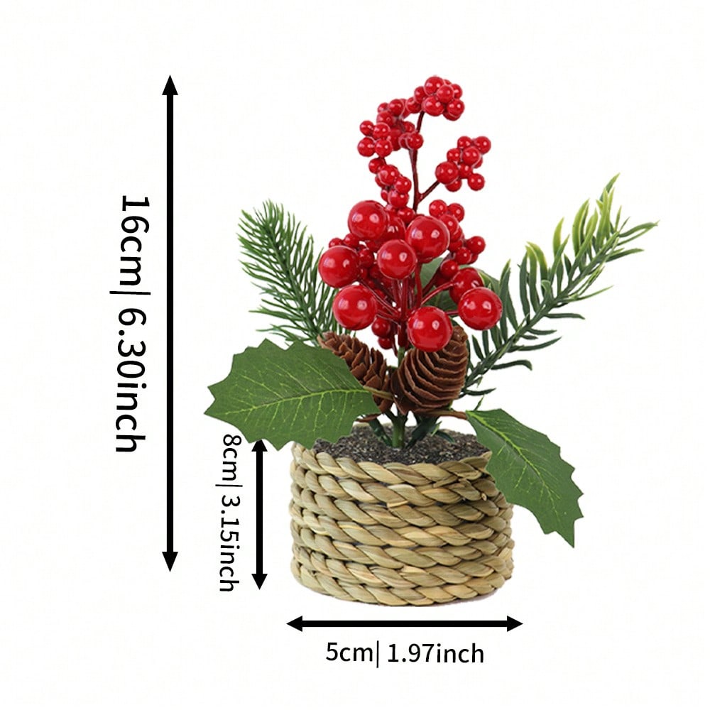 Small Christmas Tree,Artificial Little Potted Mini Tabletop Tree Christmas Decorations, For Wedding Holiday Indoor Xmas Party Decor Home Decor Room Decor